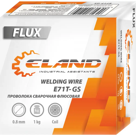 Сварочная проволока ELAND FLUX E71T-GS (0.8 мм, 1 кг) для сварки без газа